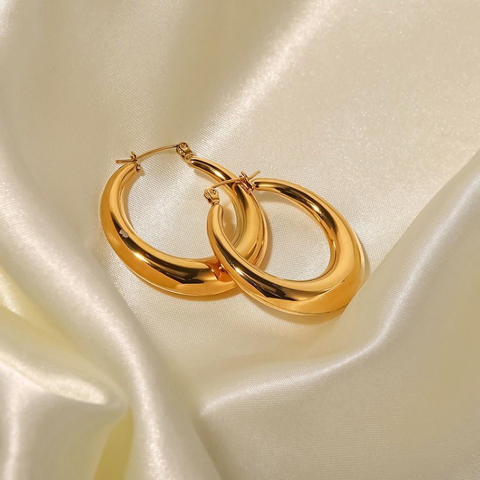 Stainless Steel Gold Hoop Earrings